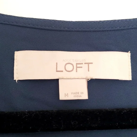 LOFT Blue Spruce Floral Embriodered Blouse (Size M) - Picture 3 of 7